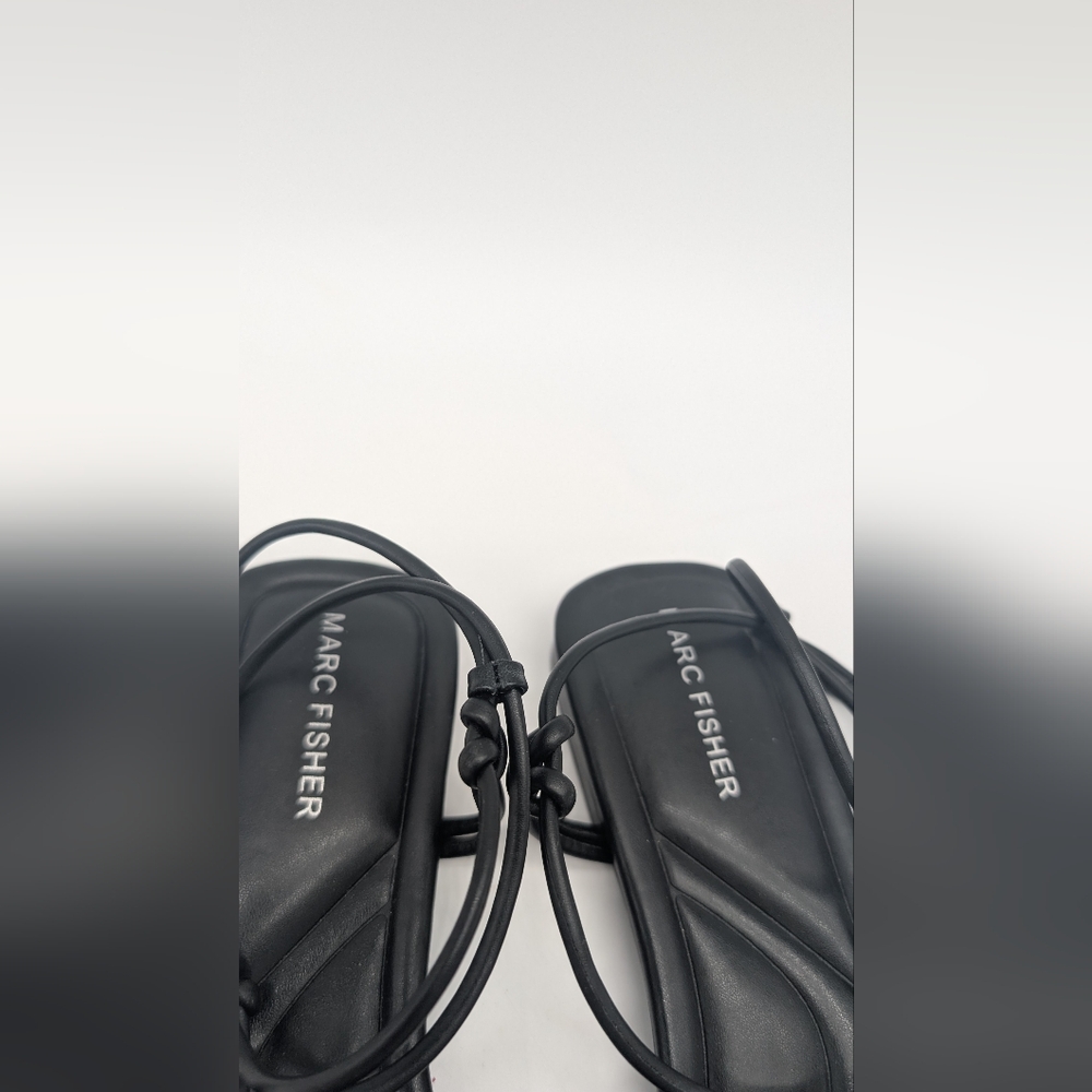 Marc Fisher Black Strappy Square Toe Lueth Sandals Size 9.5M - Picture 4 of 8